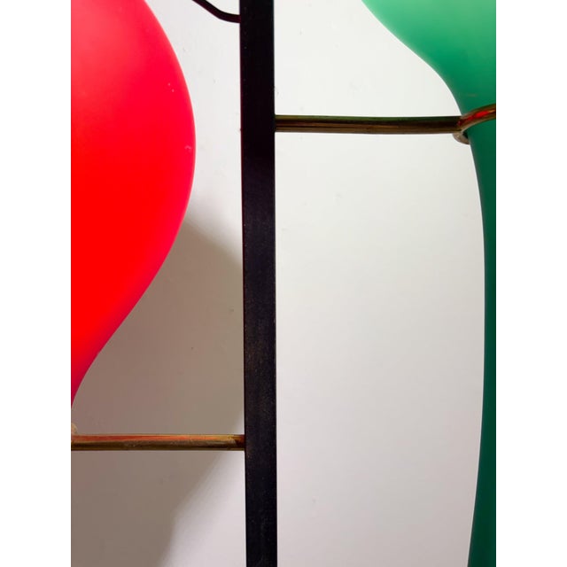 Metal Glass and Metal Floor Lamp from Stilnovo, Italy, 1950s For Sale - Image 7 of 8