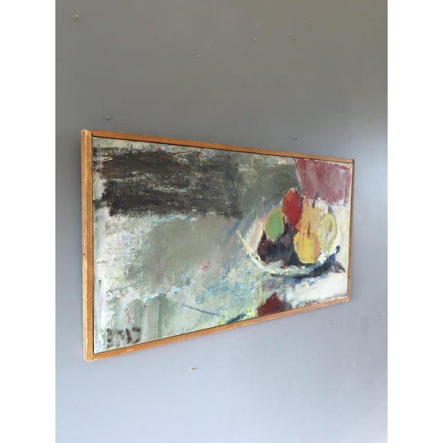 Mid-Century Modern Mid-Century Modern 'Painterly Harvest' Vintage Swedish Abstract Still Life Oil Painting, Framed For Sale - Image 3 of 10