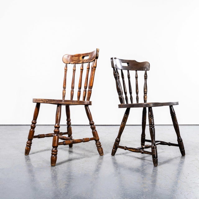 Vintage English Penny Public House Dining Chairs, 1970s, Set of 6 For Sale - Image 4 of 9