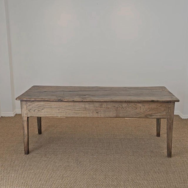 Antique French Elm Farm Dining Table With Drawers - Circa 1870 For Sale - Image 12 of 15