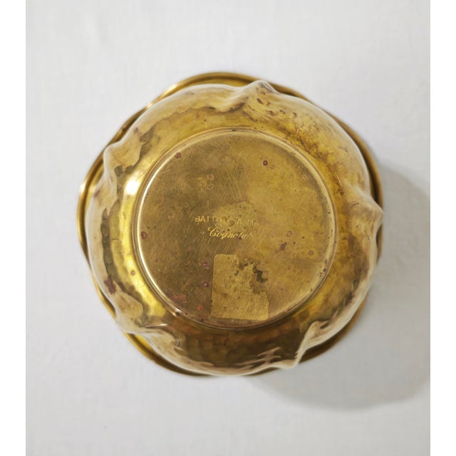 Mid-Century Modern Hand-Hammered Brass Vase by Cognolato, Italy, 1950s For Sale - Image 10 of 17