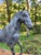 Contemporary Late 20th Century Brass Horse Stallion Sculpture Patina Green Large For Sale - Image 3 of 12