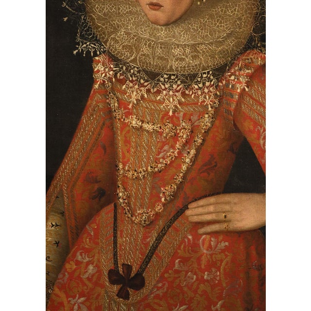 Workshop of Alonso Sanchez Coello, Portrait of a Noblewoman, 17th Century, Oil Painting on Canvas For Sale - Image 9 of 16