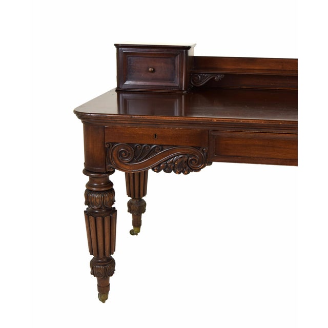 Antique Heavily Carved Mahogany Executive Desk Cowan Circa 1900 Chicago