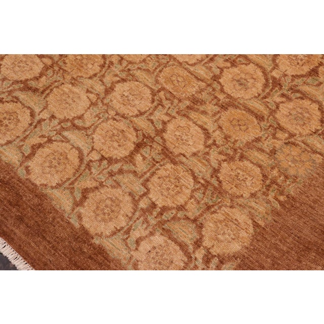 1990s Oriental Ziegler Aaron Brown Tan Hand-Knotted Wool Rug - 6'0'' X 8'1'' For Sale - Image 5 of 8