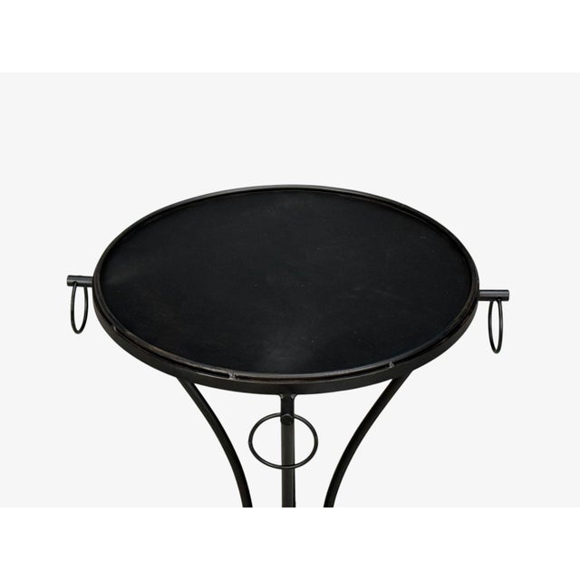 Metal Jean-Michel Frank Style, Side Tables or Gueridons, Painted Iron, 20th C. For Sale - Image 7 of 12