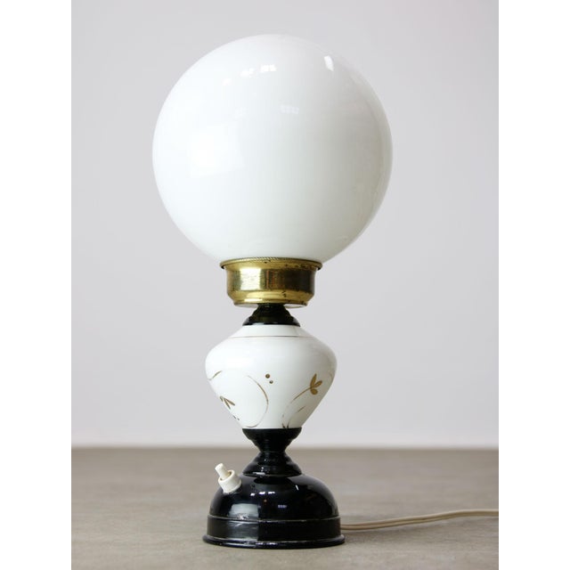 Black Mid-Century Italian Brass and Ceramic Table Lamp, 1960s For Sale - Image 8 of 8