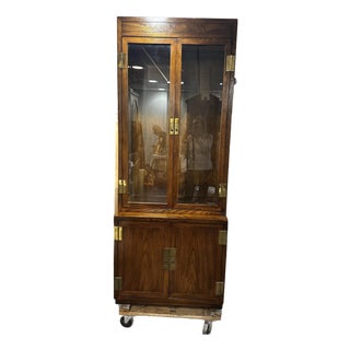 Henredon Scene One Campaign Curio Cabinet For Sale