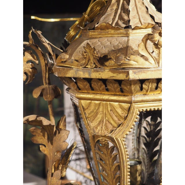 Late 18th Century Venetian Gilt Metal and Glass Lantern For Sale - Image 12 of 18