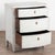 19th century Danish Empire small chest of three drawers or nightstand, crafted in oak. The case has a gentle bow front...