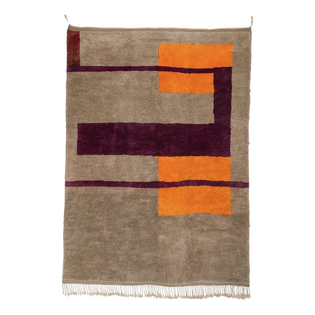 Hand-Knotted Wool Rug by Azele Studio For Sale