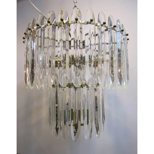 Italian Crystal and Brass Chandelier by Gaetano Sciolari For Sale - Image 10 of 11