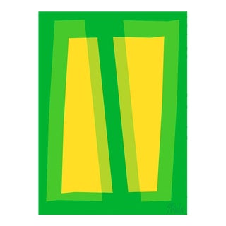 Yellow and Green Transparencies Fine Art Print 14" X 20" by Liz Roache For Sale