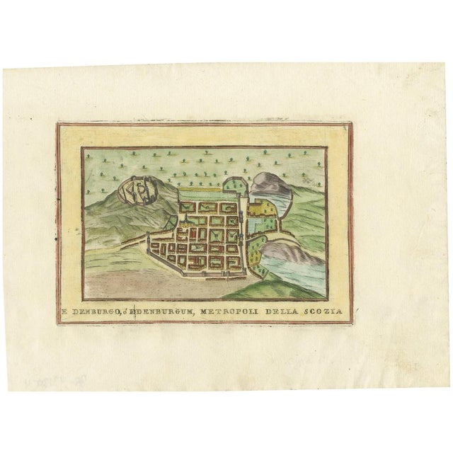 Edinburgh City Plan, Italy, 1700s For Sale - Image 10 of 10