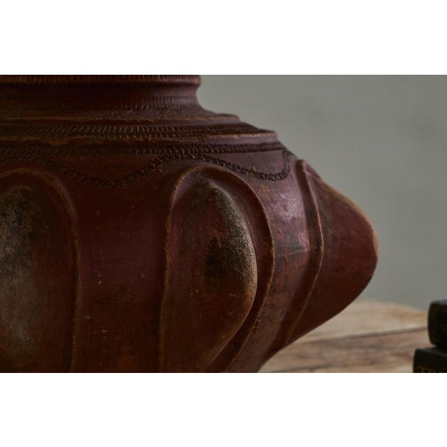 Brown Wabi Sabi Studio Pottery Table Lamp, 1950s For Sale - Image 8 of 12