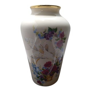 Vintage Lenox Birds of Love Floral Vase For Sale