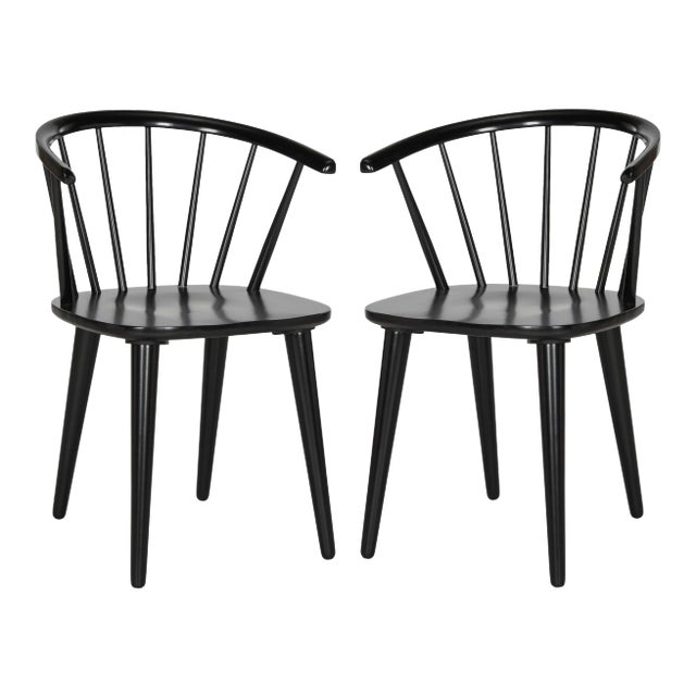 18''H Black Curved Spindle Side Chair - a Pair For Sale