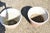 Pair of Vtg Red Distress Painted Fiberglass Round Garden Planter Pots Faux Stone For Sale - Image 4 of 9