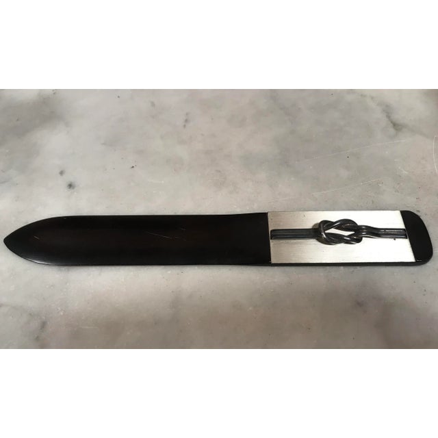 Modern 1980s Italian Silver and Black Wood Turner Letter Opener For Sale - Image 3 of 10