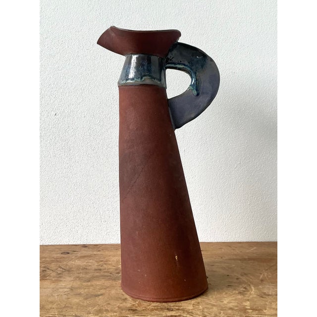 Vintage Boho Original Studio Pottery Pitcher For Sale In West Palm - Image 6 of 10