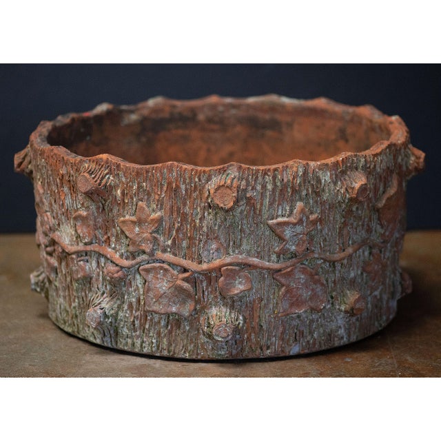Faux Bois Garden Planter Pot of Terracotta From the Royal Potteries, England For Sale - Image 4 of 11