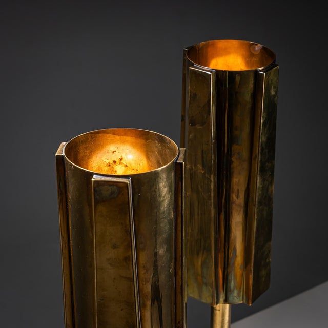 Late 20th Century Pair of Brass and Marble Table Lamps, Probably Italy For Sale - Image 15 of 18