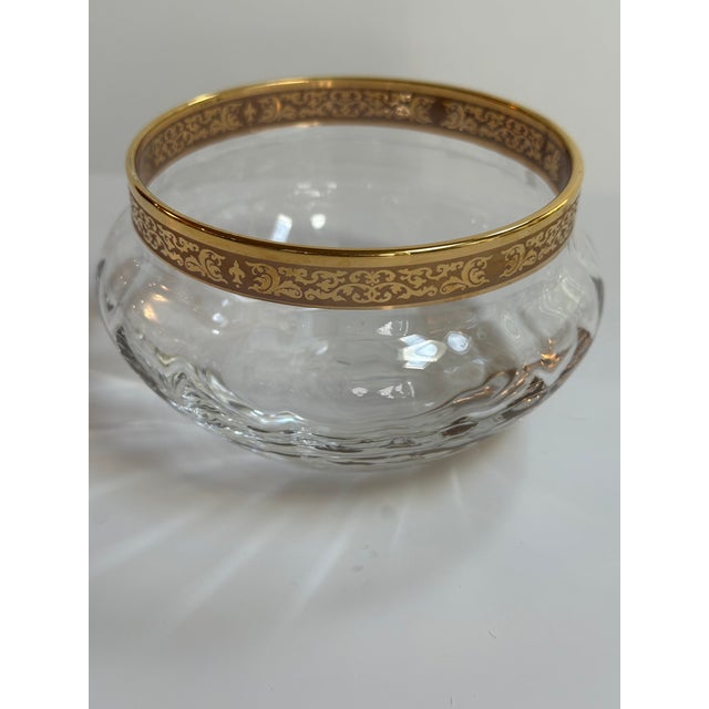 Vintage 1970s Lenox "Autumn" Pattern Collection 4" Diameter Dish Bowl Crystal Gold Encrusted Band For Sale - Image 12 of 12