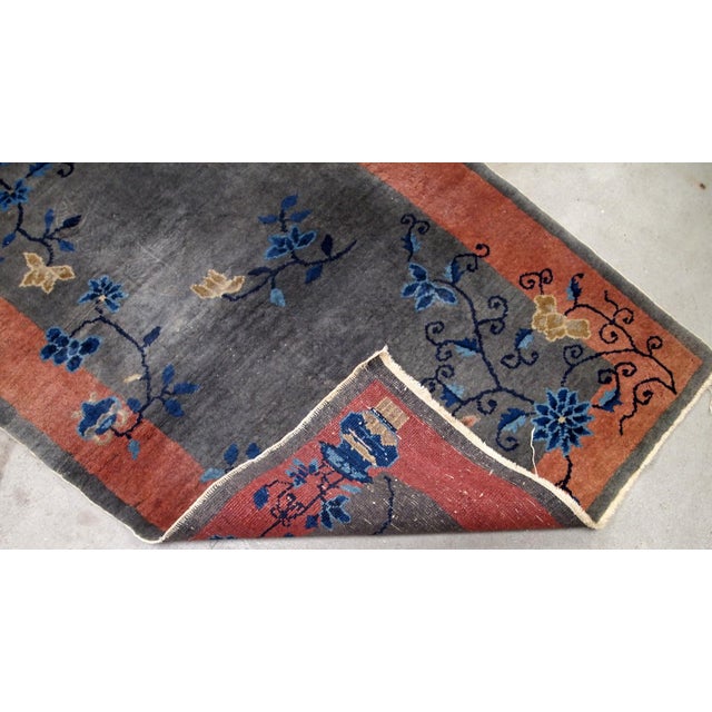 1920s 1920s, Handmade Antique Art Deco Chinese Rug 3.1' X 4.10' For Sale - Image 5 of 5