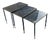 Stitched Leather and Brass Nesting Tables by Jacques Adnet, 1950s, Set of 3 For Sale