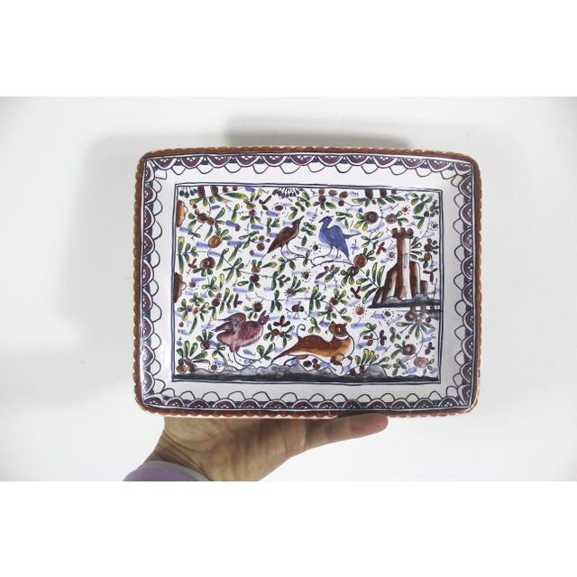 Vintage Portuguese Ceramic Plate Hand Painted For Sale - Image 9 of 9