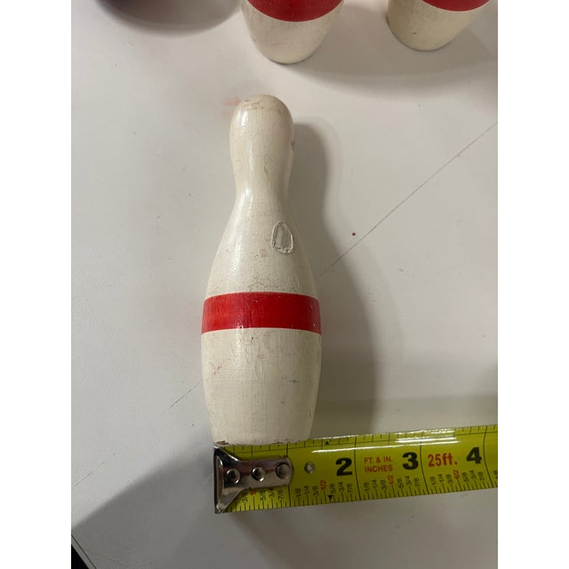 Antique Hand Painted Bowling Game Skittles Set For Sale - Image 13 of 15