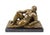 This solid bronze sculpture represents a naked woman lying in a relaxing pose in the taste of Botero. Made using the lost-...