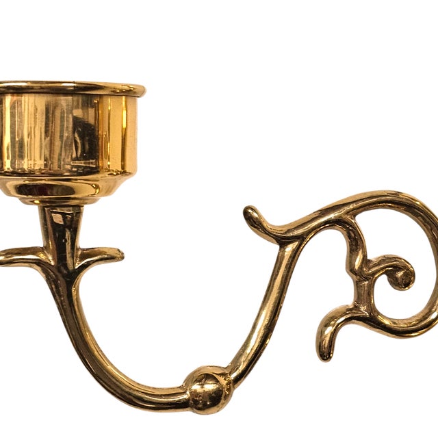 Vintage Ethan Allen Brass Wall Sconces 8" Pair - Classic Candleholders For Sale - Image 9 of 13