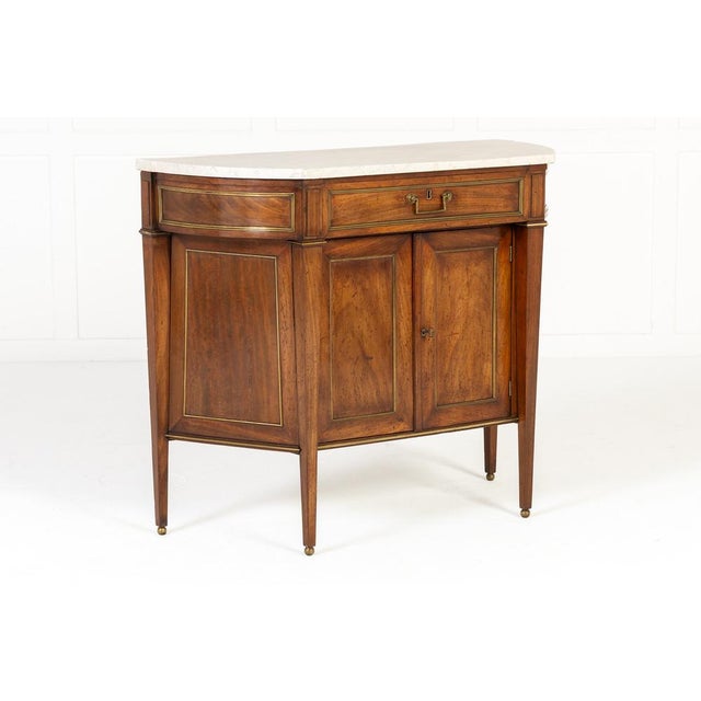 Small 18th Century French Mahogany Side Cabinet with Marble Top For Sale - Image 4 of 10