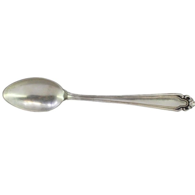 Silver Silver Rice and Serving Spoon with Grooves and Reliefs Handle For Sale - Image 8 of 8