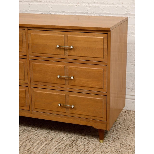 Mid 20th Century Nine Drawer Elmwood Dresser For Sale - Image 4 of 9