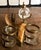 Brass Antique Horn and Brass Desk Standish or Smoking Set For Sale - Image 8 of 10