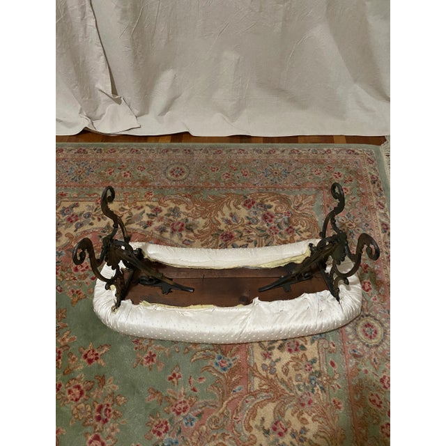 Mid-Century French Hollywood Regency Upholstered Bench For Sale In Chicago - Image 6 of 8