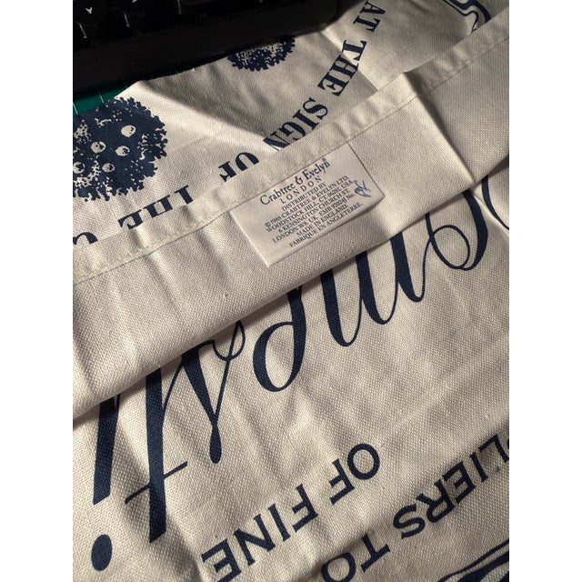 English Vintage 1988 Crabtree & Evelyn Cotton Drying Up Cloth Tea Towel Bag Booklet Lot Set For Sale - Image 3 of 6