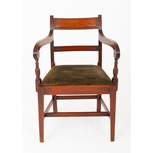 Charming set of six Georgian mahogany dining chairs comprising five side chairs and one carver Elegant and understated...