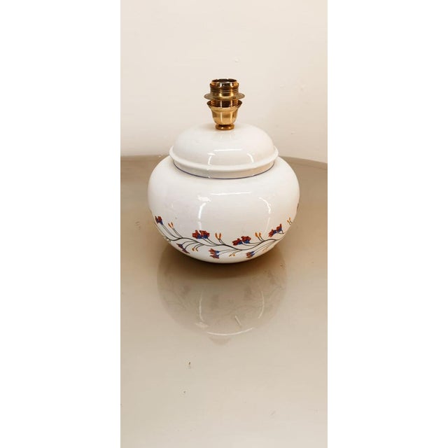 Mid-Century Modern Ceramic Lamp with Floral Decorations For Sale - Image 3 of 14