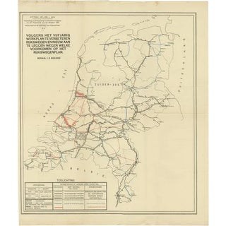 Vintage Road Map of the Netherlands, 1928 For Sale