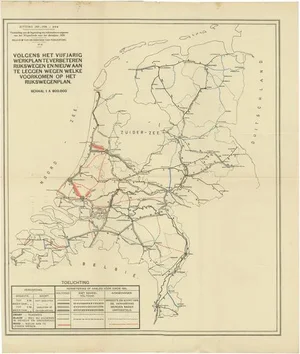 Vintage Road Map of the Netherlands, 1928
