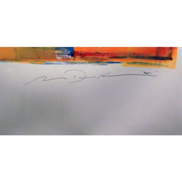 Abstract 1990s Mark Dickson Mono Type Original Art on Paper Framed Hand Signed For Sale - Image 3 of 3