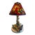 1970s 1970s Leopard Marble Base Stained Glass Shade Lamp For Sale - Image 5 of 12