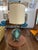 Glamours Blue Hollywood Regency Glass Lamp