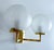 Gold Vintage Space Age Glass and Brass Sconces, Set of 2 For Sale - Image 8 of 18