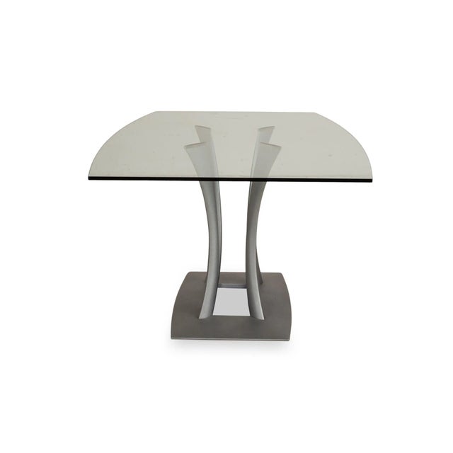 Silver Glass Dining Table in Silver from Rolf Benz For Sale - Image 8 of 9