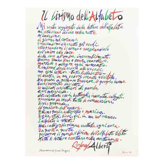 Rafael Alberti, The Lyricism of Alphabet, 1972, Lithograph For Sale