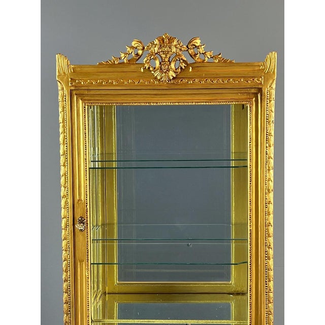 20th Century Louis XVICarved and Gilded Wooden Display Case For Sale - Image 4 of 11